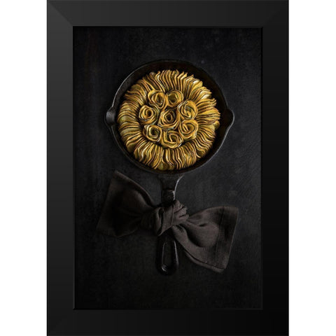 Yellow And Green Zucchini Ratatouille Flower Black Modern Wood Framed Art Print by Popescu, Diana