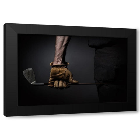 Yellow Glove Black Modern Wood Framed Art Print with Double Matting by Scheunders, Jan