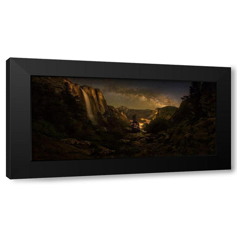 Yosemite Falls Black Modern Wood Framed Art Print by Zhang, Yan