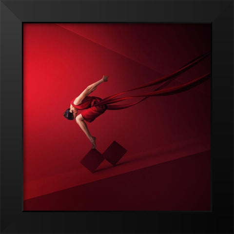 All I Am Black Modern Wood Framed Art Print by Hardibudi