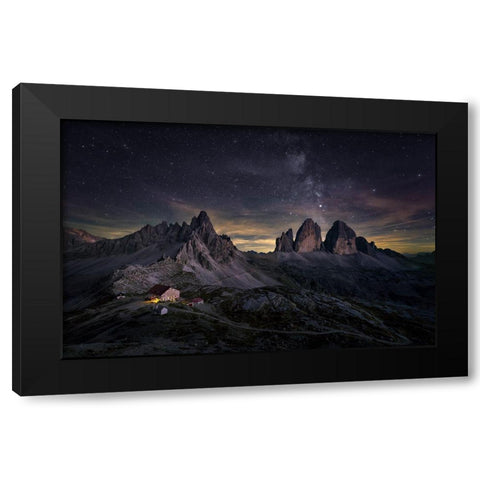 Tre Cime Di Lavaredo Black Modern Wood Framed Art Print by Deng, Larry