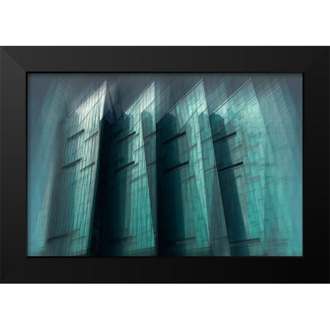 Blades Black Modern Wood Framed Art Print by aRRO