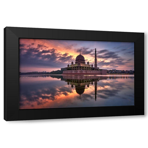 Masjid Putrajaya Black Modern Wood Framed Art Print with Double Matting by M. Garcia, Jesus