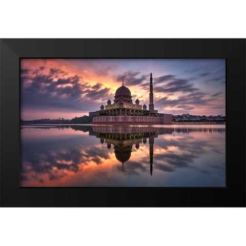 Masjid Putrajaya Black Modern Wood Framed Art Print by M. Garcia, Jesus