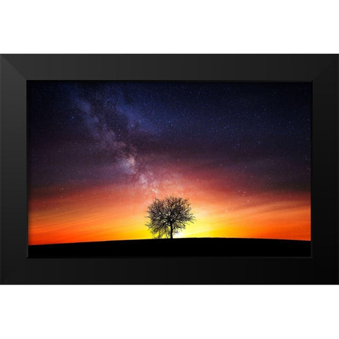 Milky Way Black Modern Wood Framed Art Print by Hamiti, Bess