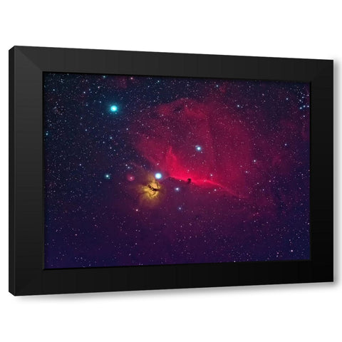 Horse Head The Dark Nebula Black Modern Wood Framed Art Print by Auf dem, Andrea