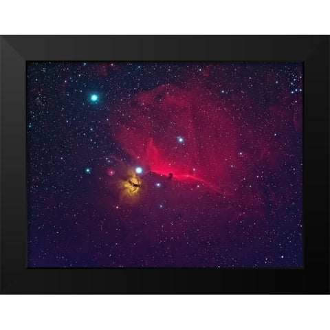 Horse Head The Dark Nebula Black Modern Wood Framed Art Print by Auf dem, Andrea