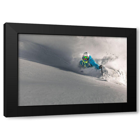 Powder Earthquake Black Modern Wood Framed Art Print with Double Matting by Bertoncelj, Sandi