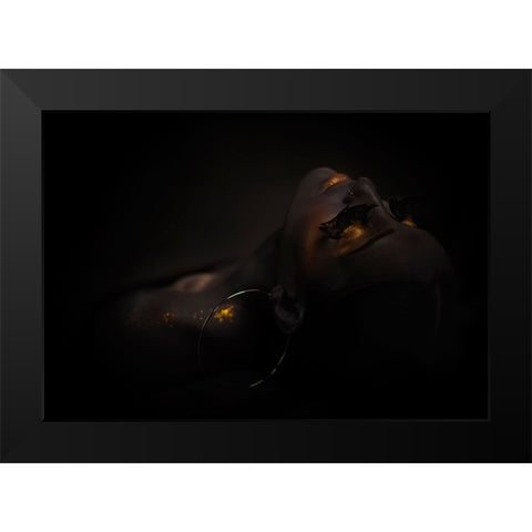 Cleopatra Black Modern Wood Framed Art Print by Iltus, Maya