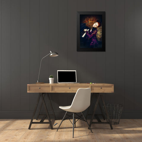 Gone With The Music Black Modern Wood Framed Art Print by Bolgov (Axe), Ruslan
