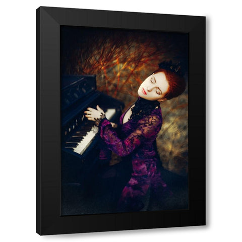 Gone With The Music Black Modern Wood Framed Art Print with Double Matting by Bolgov (Axe), Ruslan