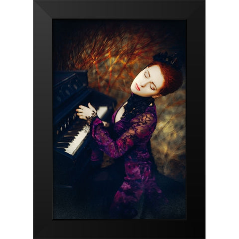Gone With The Music Black Modern Wood Framed Art Print by Bolgov (Axe), Ruslan