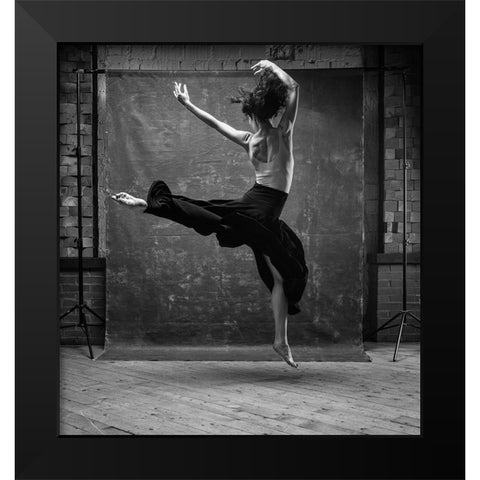Dance Black Modern Wood Framed Art Print by Belokonov, Boris