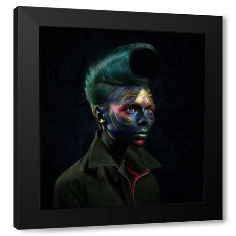 Mod 19 Black Modern Wood Framed Art Print with Double Matting by Kovalev, Ivan