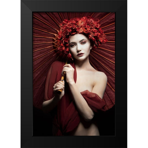 Aichiyo Black Modern Wood Framed Art Print by Siegart