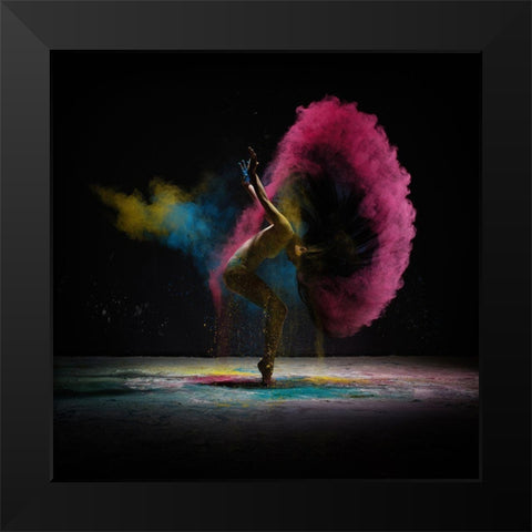 The Dance Of Dust Black Modern Wood Framed Art Print by Guryanov, Andrey