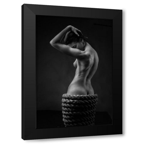 Woven Dress Black Modern Wood Framed Art Print with Double Matting by Valevicius, Aurimas