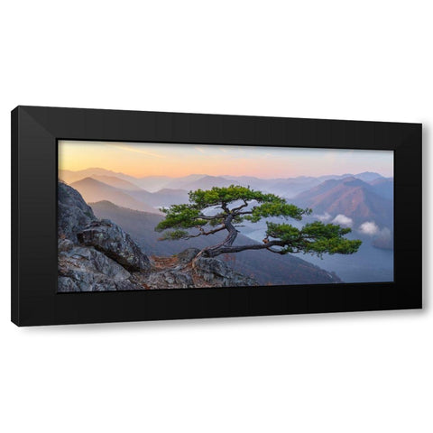 When The Day Breaks Black Modern Wood Framed Art Print by Ryu, Jaeyoun