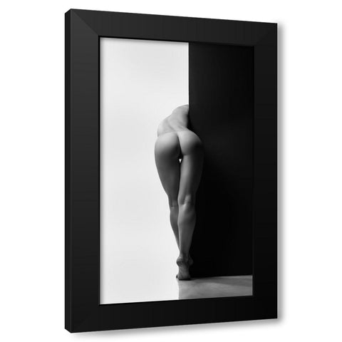 Yin Yang Black Modern Wood Framed Art Print with Double Matting by Valevicius, Aurimas