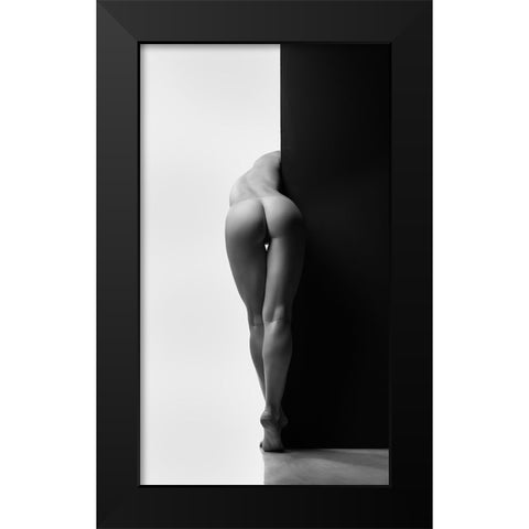 Yin Yang Black Modern Wood Framed Art Print by Valevicius, Aurimas