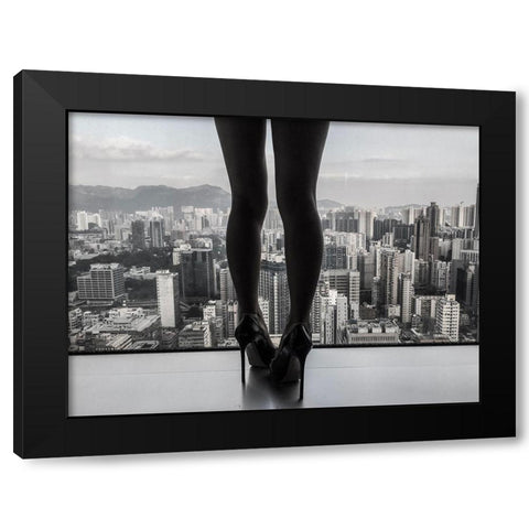 City|E|Scape Black Modern Wood Framed Art Print with Double Matting by Schottstaedt, Erik