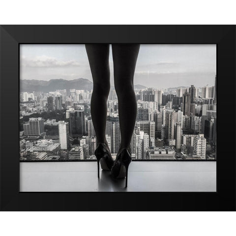 City|E|Scape Black Modern Wood Framed Art Print by Schottstaedt, Erik