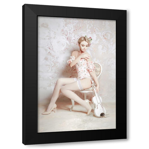 Bright Melody Black Modern Wood Framed Art Print by Bolgov (Axe), Ruslan
