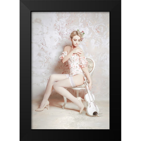 Bright Melody Black Modern Wood Framed Art Print by Bolgov (Axe), Ruslan