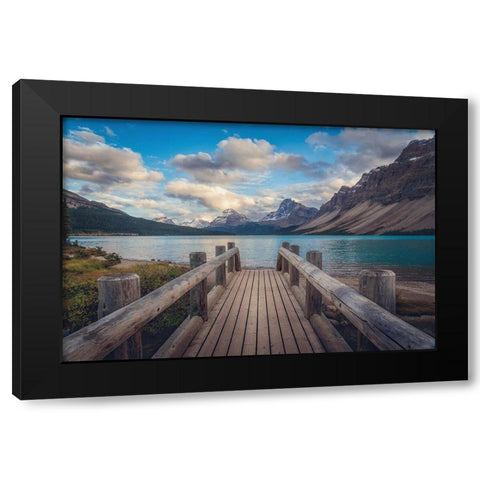 The Bridge Black Modern Wood Framed Art Print with Double Matting by Macia, Ivan