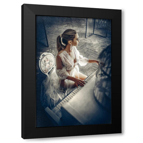 In The Music Of Light Black Modern Wood Framed Art Print by Bolgov (Axe), Ruslan