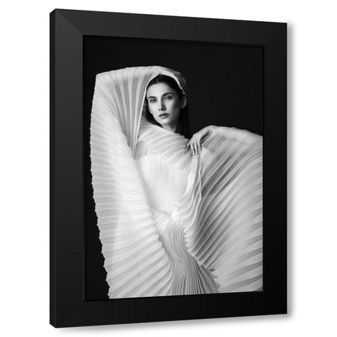 Agnes Black Modern Wood Framed Art Print by Naderi, Peyman