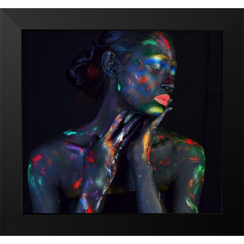 Jui Black Modern Wood Framed Art Print by Mahfuz, James