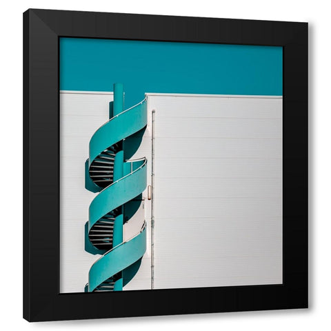 ... Spiral Black Modern Wood Framed Art Print with Double Matting by Vollrath, Jorg