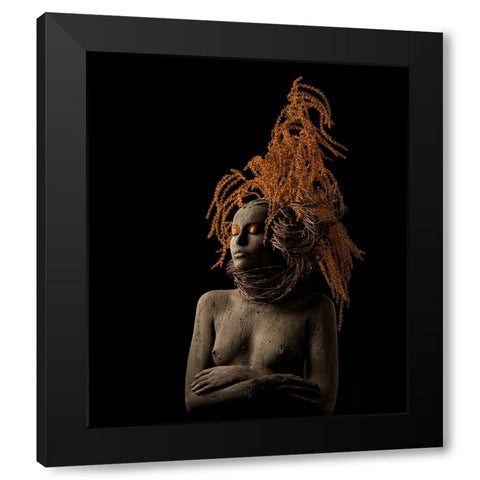 Roots Black Modern Wood Framed Art Print with Double Matting by Sanchez, Alfredo