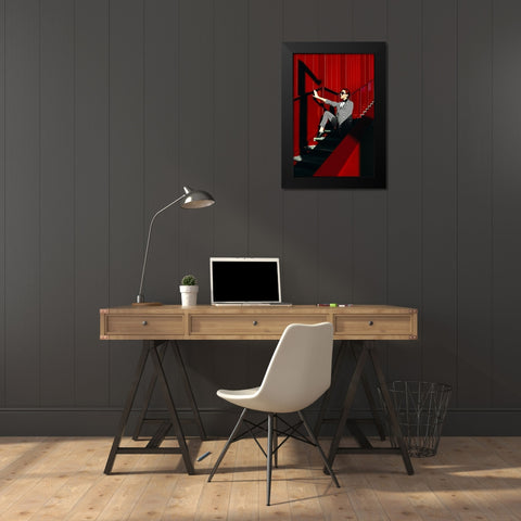 Fashion Geometry Black Modern Wood Framed Art Print by Bolgov, Ruslan