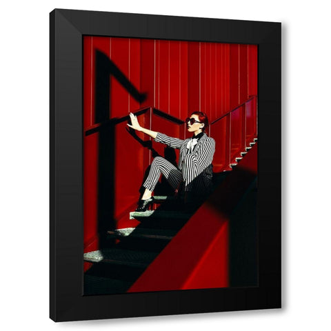 Fashion Geometry Black Modern Wood Framed Art Print by Bolgov, Ruslan