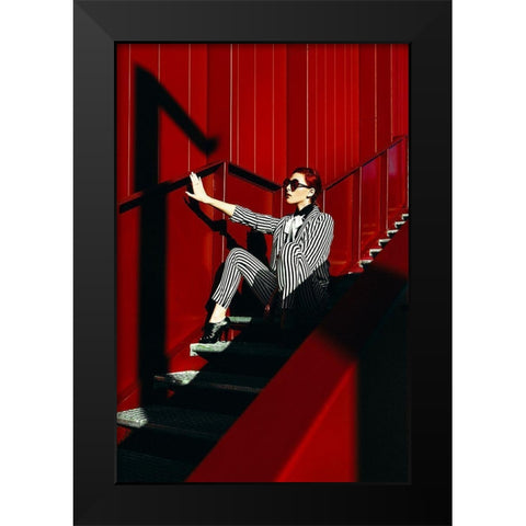 Fashion Geometry Black Modern Wood Framed Art Print by Bolgov, Ruslan