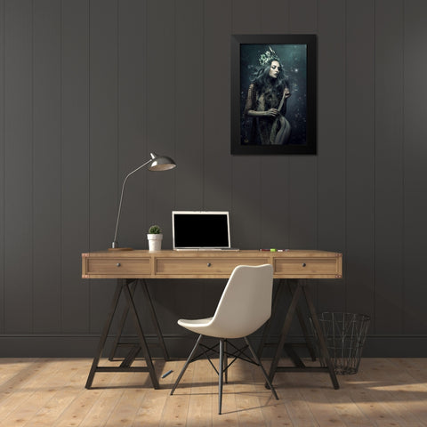 Amadahy Black Modern Wood Framed Art Print by Siegart