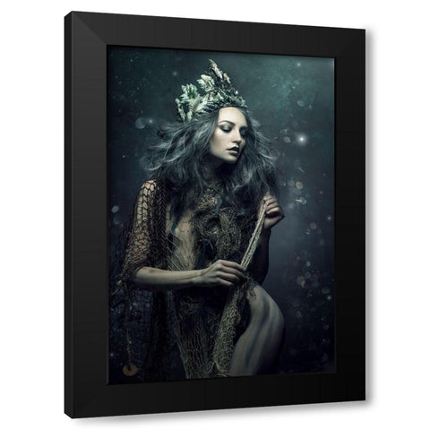Amadahy Black Modern Wood Framed Art Print with Double Matting by Siegart