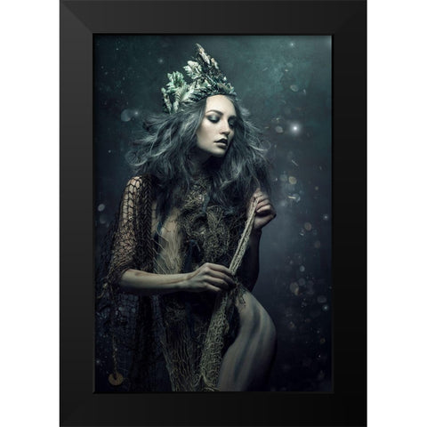 Amadahy Black Modern Wood Framed Art Print by Siegart