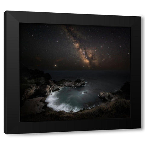 Big Surs Night Black Modern Wood Framed Art Print by Chen, Johnny