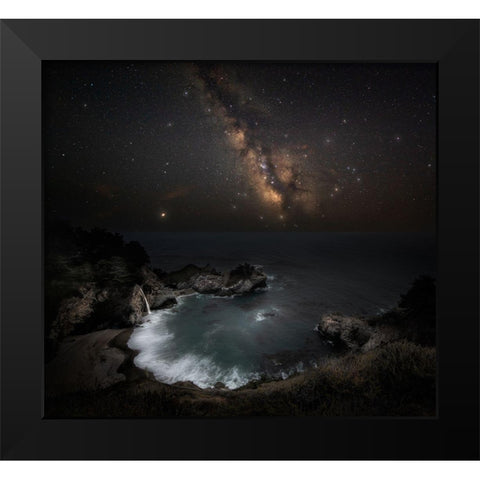 Big Surs Night Black Modern Wood Framed Art Print by Chen, Johnny