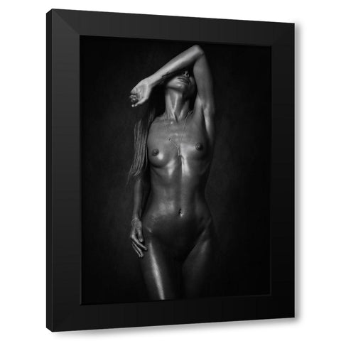Stas Black Modern Wood Framed Art Print with Double Matting by Rise, Zachar