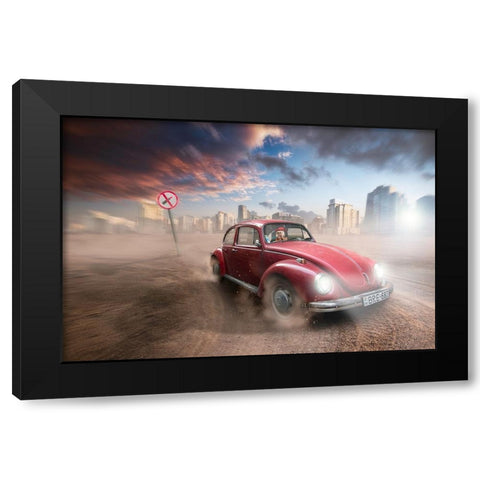 Lipstic Crimes Black Modern Wood Framed Art Print with Double Matting by Mymon, Noam
