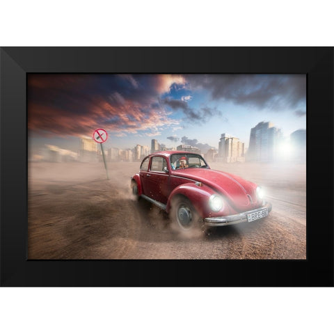 Lipstic Crimes Black Modern Wood Framed Art Print by Mymon, Noam