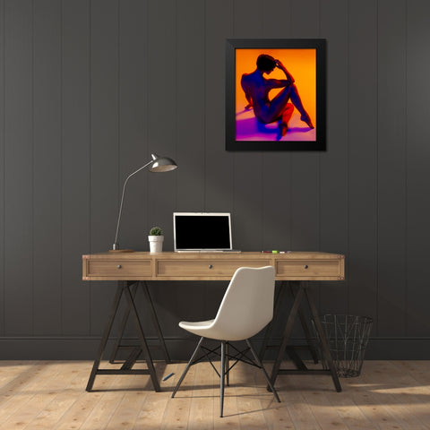 Mosaic Black Modern Wood Framed Art Print by CEBImagery