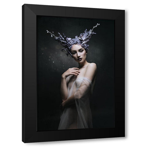 Artemis Black Modern Wood Framed Art Print with Double Matting by Siegart