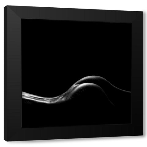 Line Black Modern Wood Framed Art Print by Antonik
