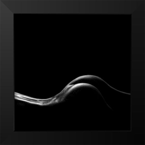 Line Black Modern Wood Framed Art Print by Antonik