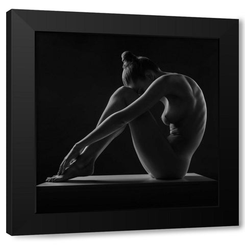 Profile Black Modern Wood Framed Art Print with Double Matting by Valevicius, Aurimas